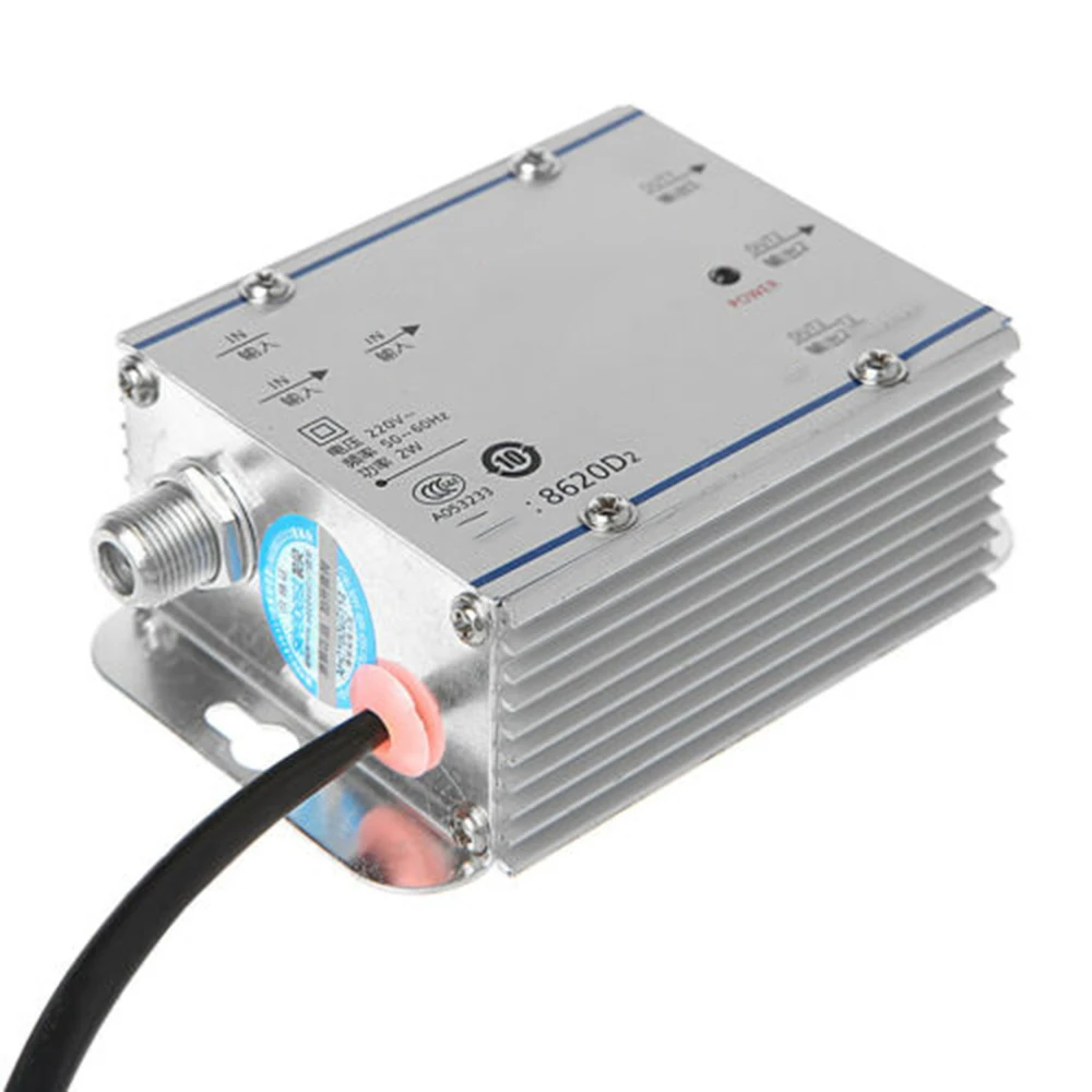 Pro CATV Cable TV Signal Amplifier AMP Antenna Booster Splitter Set Broadband Home Tv Equipments 20DB 2 Way US Plug | Электроника