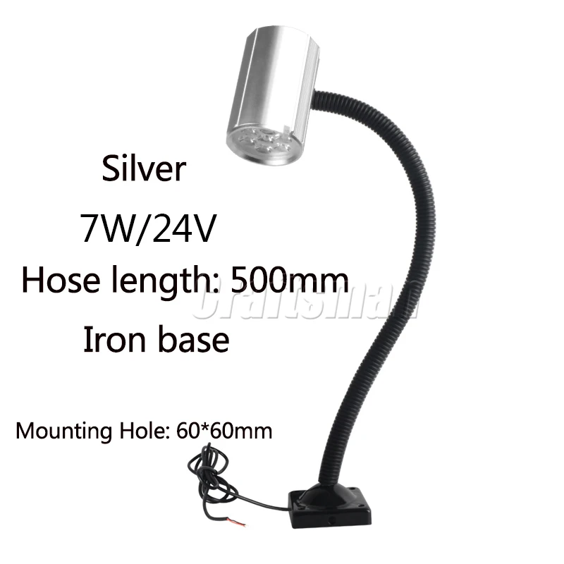 7W-24V-50cm-IronBase Jiujia светодиодный светильник для работы s токарный фрезерный станок шланги металлический станок с ЧПУ Светильник сменный светильник лампа 24 В/36 В/220 В - Цвет: 7W-24V-50cm-IronBase