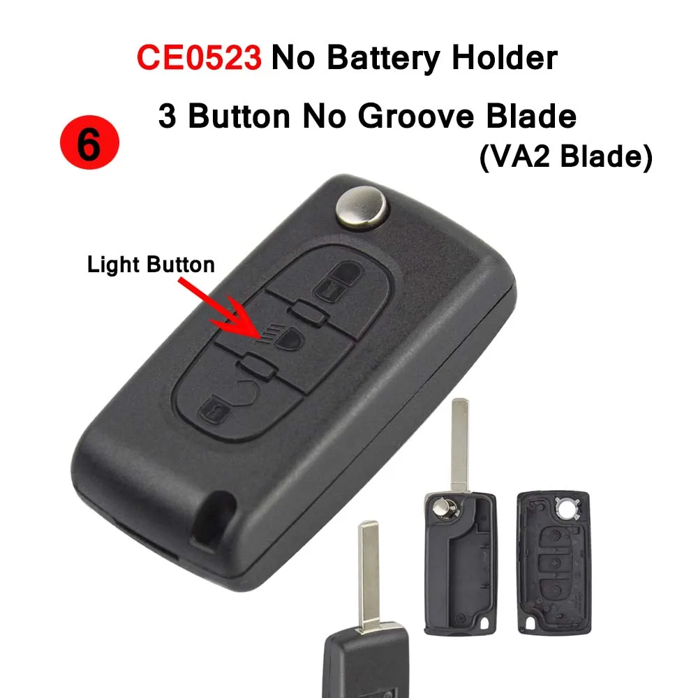 6 OkeyTech 2 3 4 кнопки дистанционного ключа автомобиля для peugeot 207 307 308 407 Citroen C2 C3 C4 C5 флип ключ чехол в виде ракушки CE0523 CE0536 HU83 VA2 - Цвет: 6