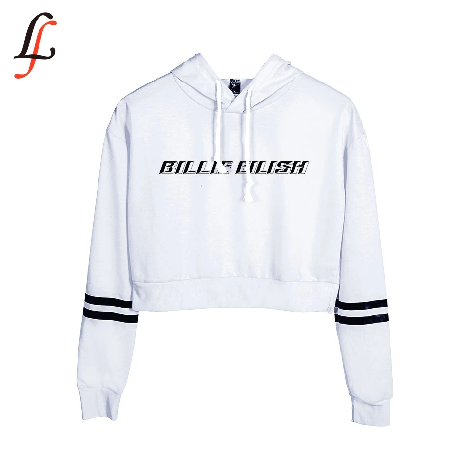 Женская толстовка с капюшоном Billie Eilish модный короткий топ принтом 2019|Женские