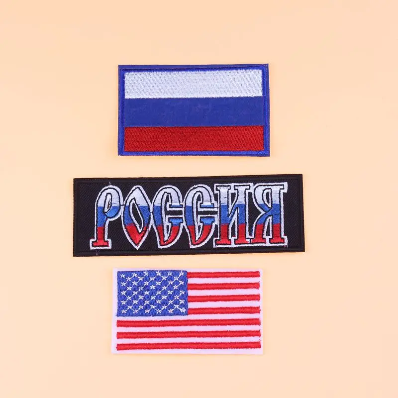 Prajna Флаг США, Русский Флаг, нашивка, вышитый значок, нашивки, военные тактические Бейджи для одежды, флаг России, персональный нарукавник F