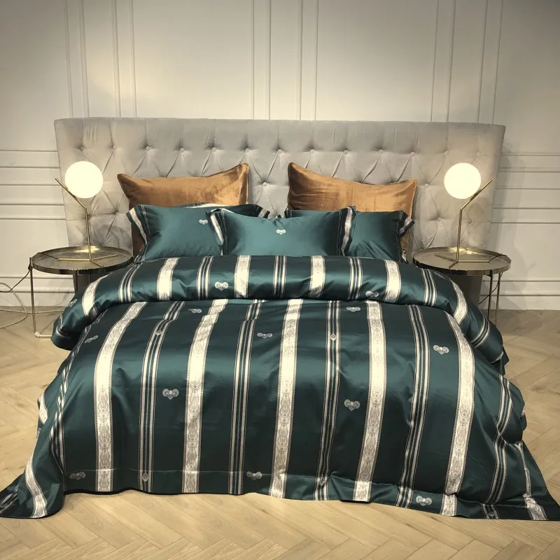 Европейский великолепный ретро темно зеленый 140 Египетский хлопок