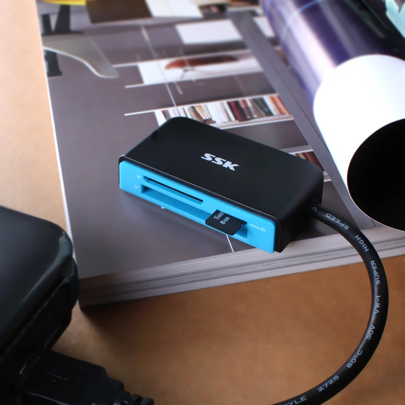 Устройство для чтения карт SSK SCRM330 с поддержкой SD/TF/CF все в 1 USB3.0 суперскоростным