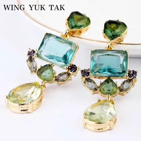 Wing yuk tak классические модные изысканные серьги в форме капли воды с кристаллами для женщин Свадебные ювелирные изделия с фабрики