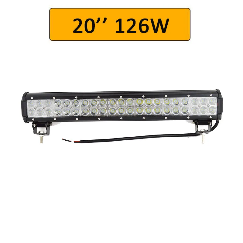 Auxtings 9 ''12'' 15 ''17'' 20 ''23'' 25 ''28'' 36 ''42'' внедорожный светодиодный светильник 12V 24V светодиодный рабочий светильник для Jeep 4WD грузовик 4x4 SUV - Цвет: 20in 126w no wiring