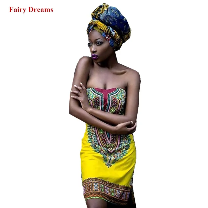 Женские африканские платья Дашики с открытыми плечами 2018 летнее эластичное