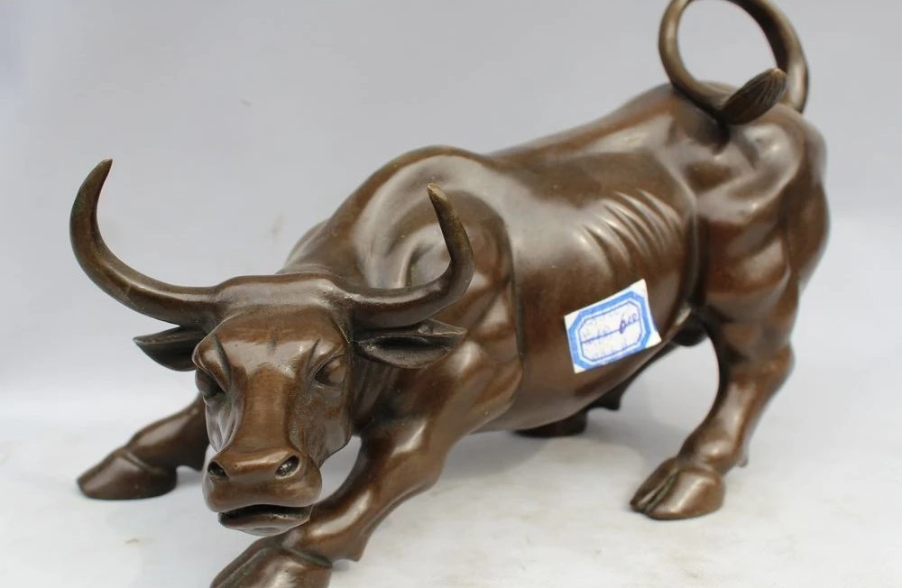 Статуэтка западного искусства злобный бык скульптура скот | Дом и сад