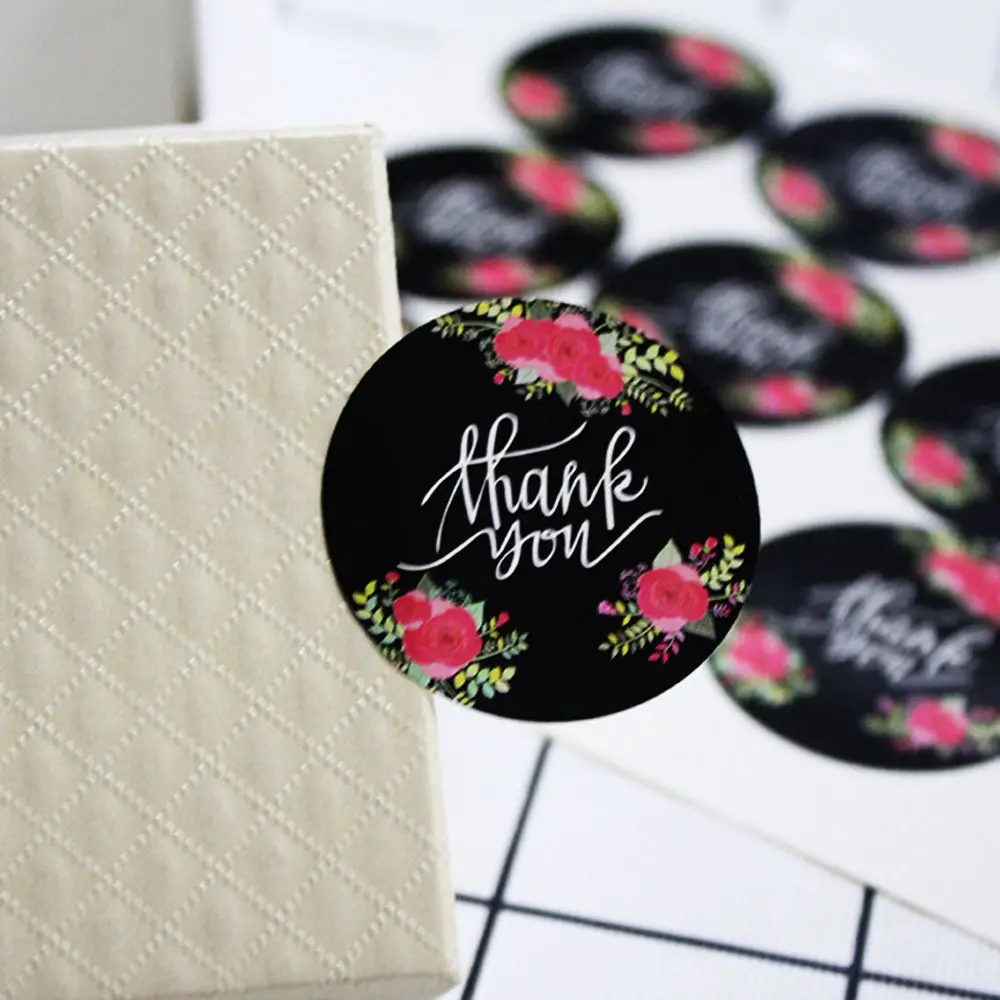 120 pcs/lot Cute Flower Thank You Series Round Seal Sticker Mutifunction DIY Decorative Gifts Package Labels | Дом и сад