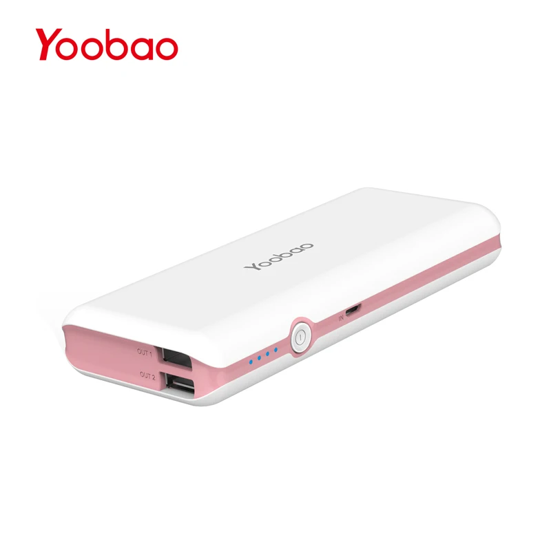 Yoobao M10Pro портативное зарядное устройство для телефона 10000 мАч двойной USB выход резервный Аккумуляторный блок 18650 зарядное устройство для iPhone 7 samsung планшет - Цвет: Pink