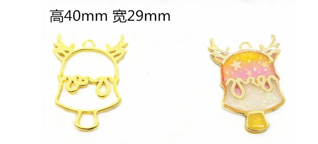 5 шт./лот металлическая подвеска в форме мороженого Золотая с подвеской кабошона