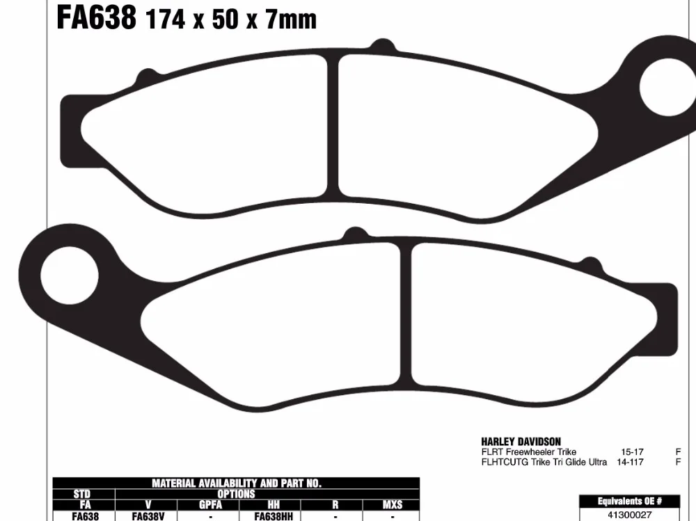 Motorcycle Brake Pads Front For HAELEY DAVIDSON FLRT Freewheeler Trike 2015-17 FLHTCUTG TRIKE Tri Glide Ultra 2014-17 FA638 | Автомобили и