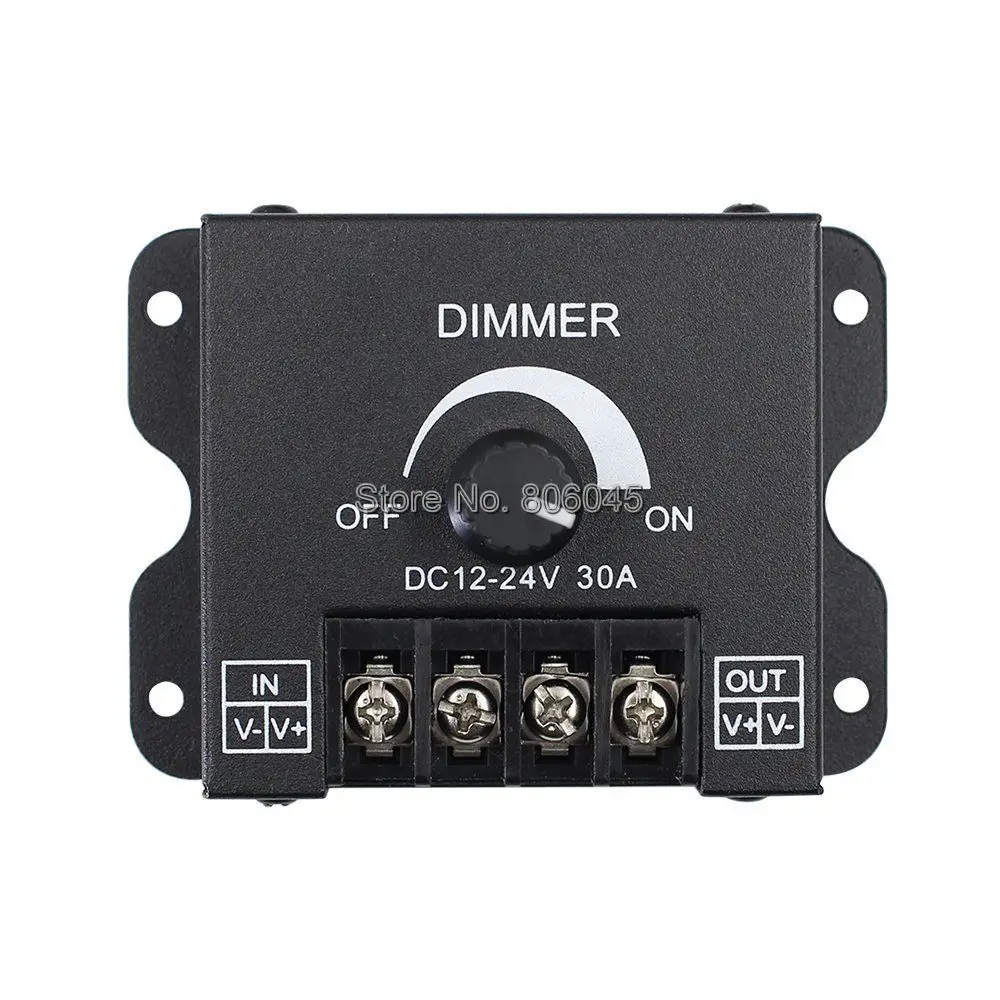 DC12V 24V светодиодный диммер 30A 360W Регулируемый Яркость один Цвет 5050 3528 лента полосы