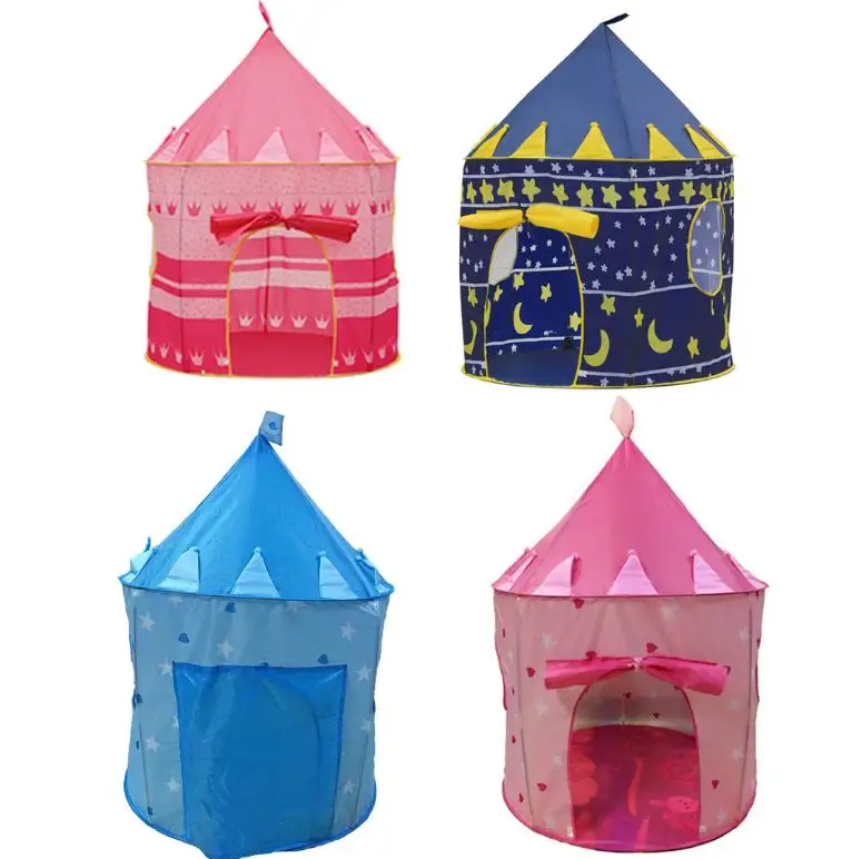 Многоцветный Cubby дом игровой дом для детей мультфильм замок палатка купол Крытый детские игрушки, игры на открытом воздухе палатки для девочек мальчиков детские подарки синий розовый - Цвет: Многоцветный