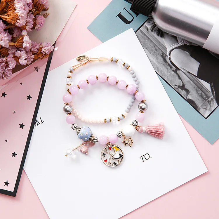 Богемные Boho кролик звёзды часы Девушка кисточкой браслеты с подвесками