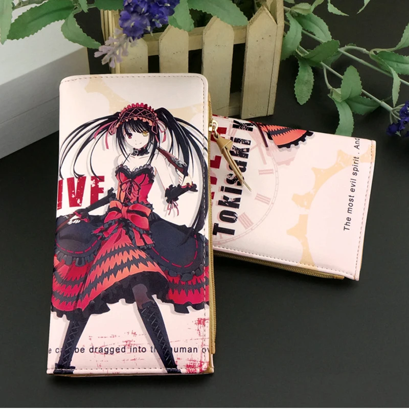 

New Arrival Date A Live Tokisaki Kurumi Printing Wallet Long/Short Women Purse with Multi Card Holders and Coin Pocket
