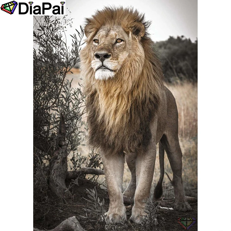 

DIAPAI Diamond Painting 5D DIY 100% Full Square/Round Drill "Animal lion" Diamond Embroidery Cross Stitch 3D Decor A24702