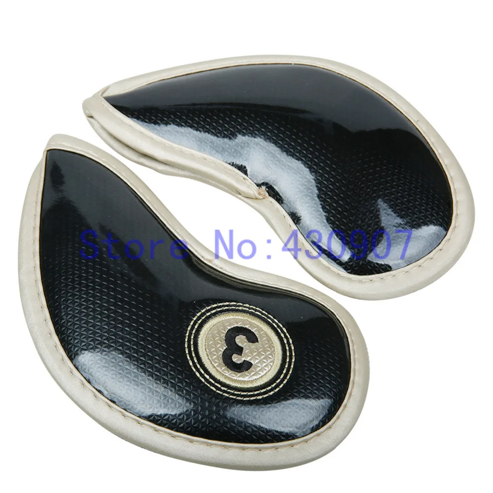 12 шт. черная полиуретановая искусственная кожа для гольфа с чехлом 3-9 PW SW AW LW |