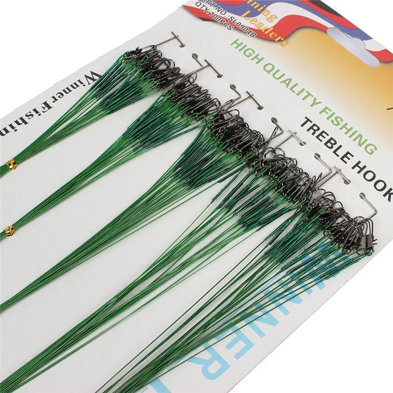 100 шт. рыболовная трасса приманки лидер Стальная проволока Спиннер 16/18/22/24/28 см