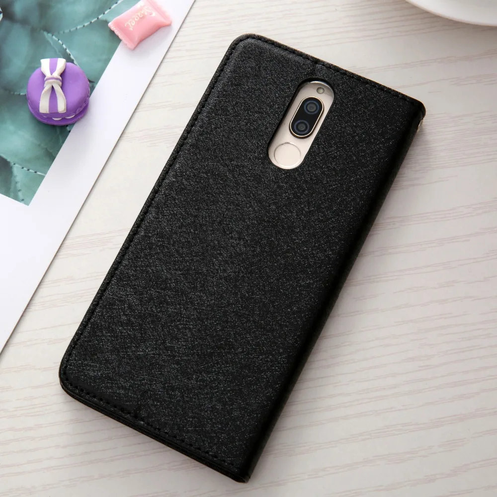 Магнитный Шелковый кожаный флип-чехол для Huawei Mate 10 Lite роскошный чехол-бумажник