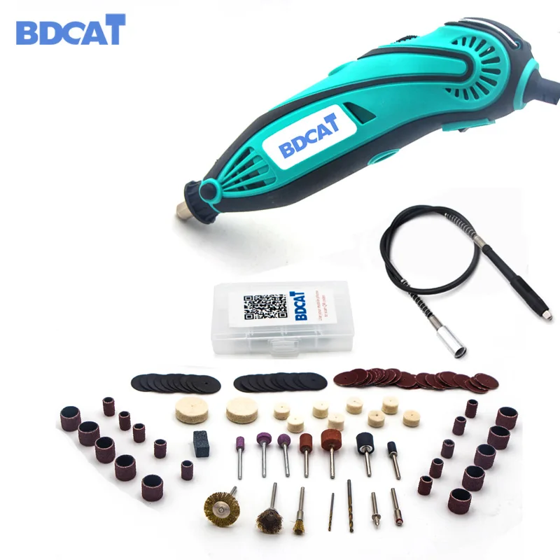 BDCAT стиль Электрический Dremel мини шлифовальная машина дрель полировка переменная скорость роторный инструмент с 207 шт. аксессуары для электроинструментов