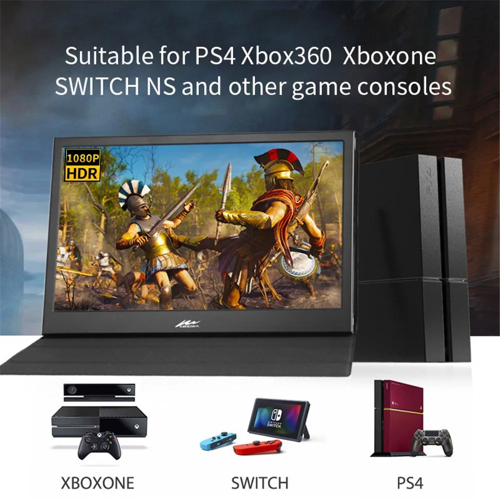 11,6 дюймов 1080P портативный ЖК игровой монитор ПК HDMI TVPS3 PS4 Xbo x360 ips ЖК светодиодный кожаный чехол дисплей монитор для Raspberry Pi