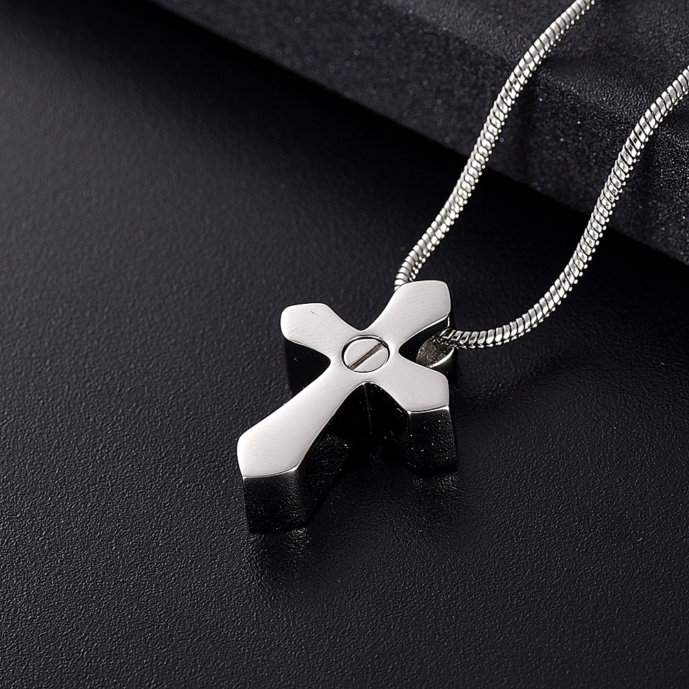

JJ12231 Hold Tiny Heart Cross Stainless Steel Memorial Jewelry For Ashes Funeral Keepsake Cremation Urn Necklace Pendant