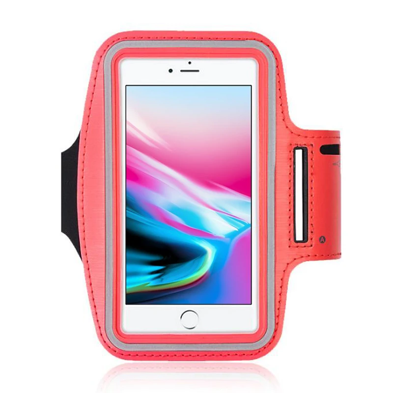Повязка на руку Brassard Sport для Xiaomi 8 lg k10 lte samsung s8 s7 Чехол-держатель для телефона для бега чехол на запястье держатель для мобильного телефона - Цвет: red