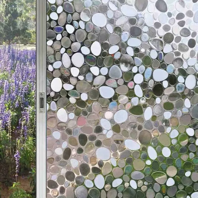 Декоративная оконная пленка наклейка на стекло статический камень окрашенный