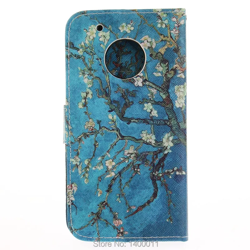 Роскошный кожаный чехол-книжка с подставкой и рисунком для Motorola Moto G5 Plus стильные