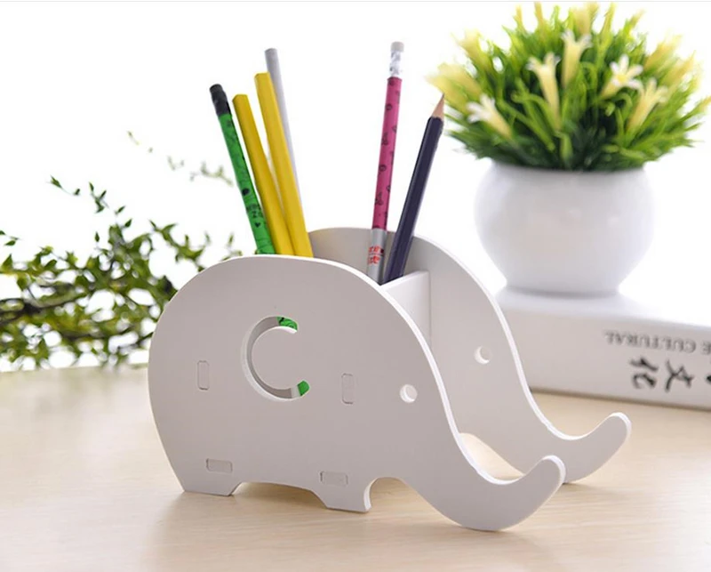 Креативный 1 ручка PC держатель милый kawaii слон животное Настольный держатель подставка для мобильного телефона коробка для хранения канцелярский офисный Организатор подарок