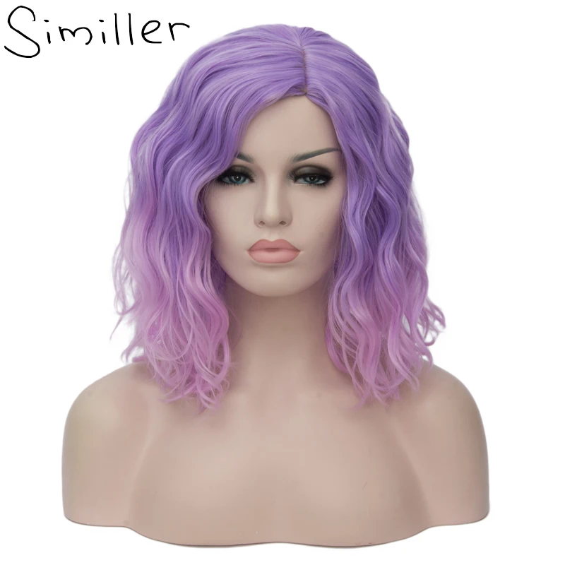 Similler женский короткий синтетический парик Боб пушистые волосы термостойкие