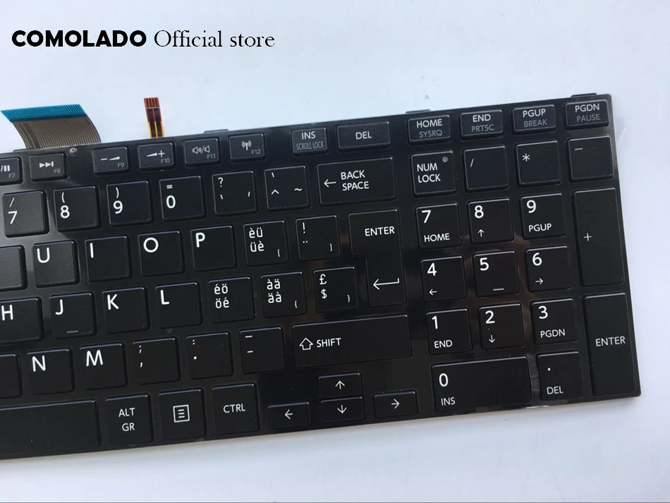 SW Swiss клавиатура с подсветкой для Toshiba C70 A U50 M50 L50 L70 S50 S55 S70 S75 черная ноутбука