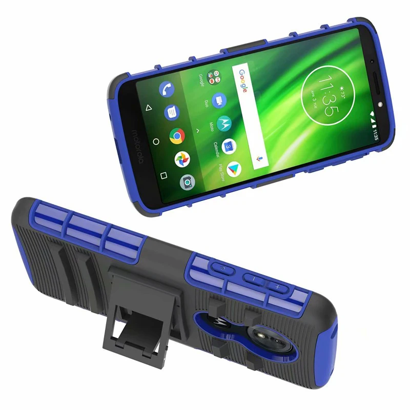 Для Motorola Moto G6 Play/G6Play чехол Гибридный сверхмощный 3 в 1 военный Камуфляжный жесткий ударопрочный Чехол Зажим для ремня Стенд чехол