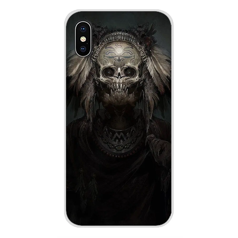 Satanic череп террор дизайн Мобильный телефон чехол для Samsung Galaxy S3 S4 S5 Mini S6 S7 Edge S8 S9 S10