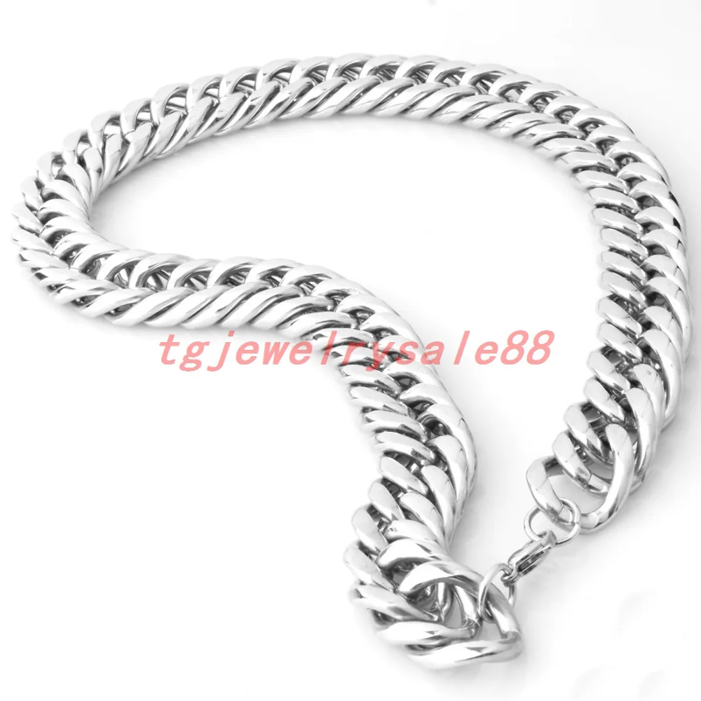 Браслет или ожерелье из кубинской панцирной цепи нержавеющей стали серебристого