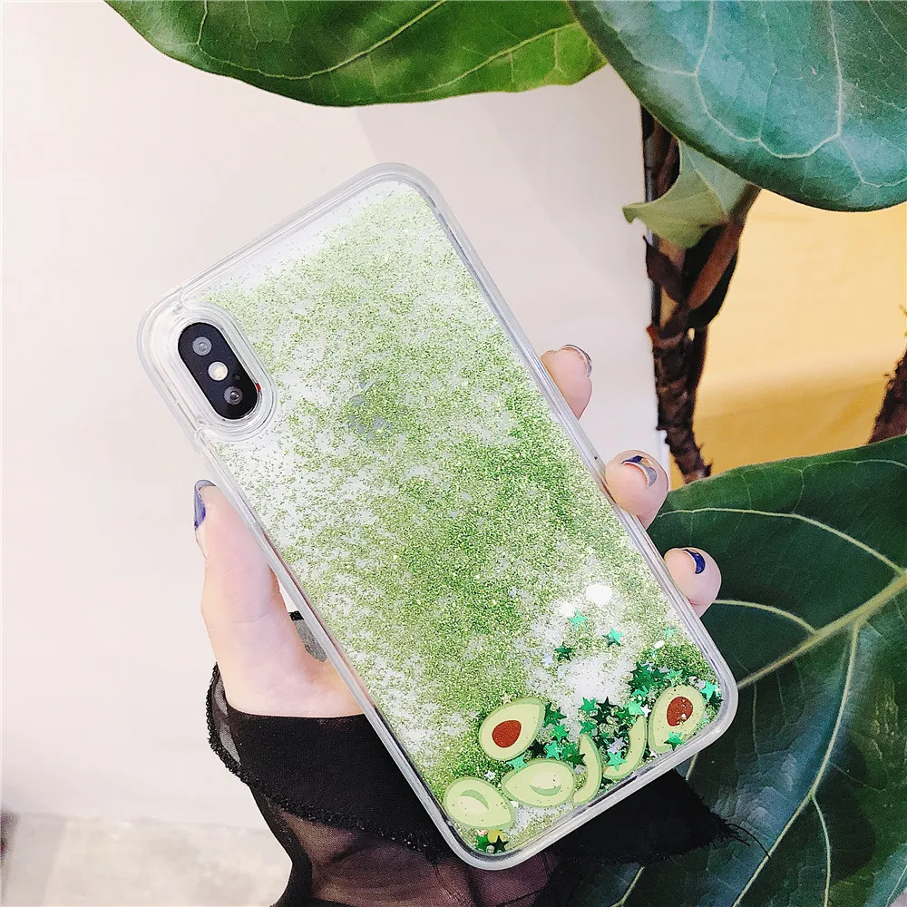 Жидкий чехол для iPhone X XR XS Max роскошный блестящий прозрачный 8 7 6 6S Plus