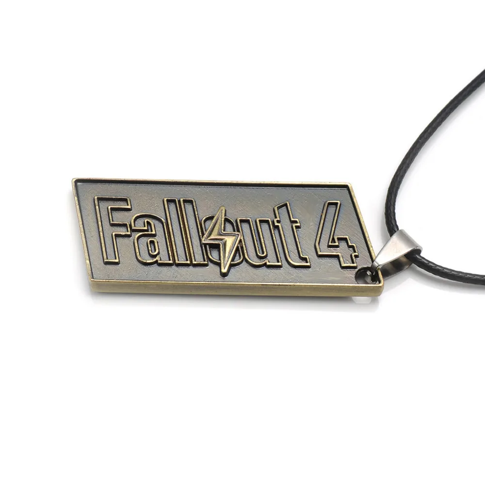 Game Series Fallout 4 Sign Metal Pendant Antique Figure Key Chain Gold Necklace Keyring Alloy Model For Boys Gift | Украшения и