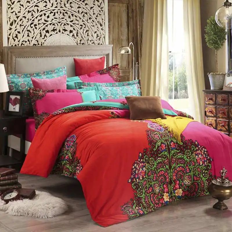 Роскошные boho постельного белья Королева king size постельное белье в богемном стиле