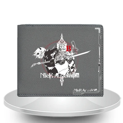 Gray NieR 4 цвета NieR автомата маска "Эмиль" мужские кошельки черный из искусственной кожи Двойные кошелек аниме игры бумажник Высокое качество Новинка - Цвет: Gray NieR