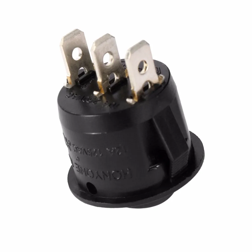 AC 250 V/10A 125 V/12A 3 Терминал SPST 2 положения I/O Вкл/Выкл тумблер Круглый кнопочный выключатель зеленая лампа с подсветкой