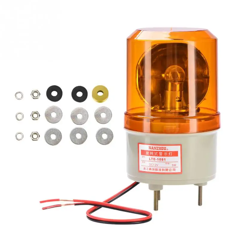 Yellow DC 12V флэш-Предупреждение светильник Ротари Strobe Предупреждение светильник сигнализации светодиодный индикатор сигнала светильник завод Строительство - Цвет: Yellow