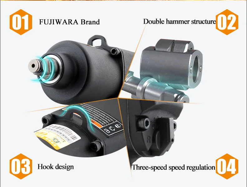 Пневматический гайковерт FUJIWARA 1/" 1280N. M ударный гаечный ключ большой крутящий момент снятие покрышек инструмент гайка втулки пневматические электроинструменты