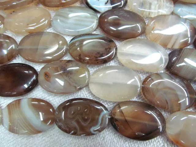 

high quality genuine smoky brown agate rock crystal oval egg loose beads 25x35mm full strand
