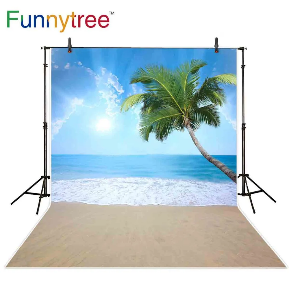 Фоны Funnytree для фотосъемки летние праздничные морские пляжные кокосовые