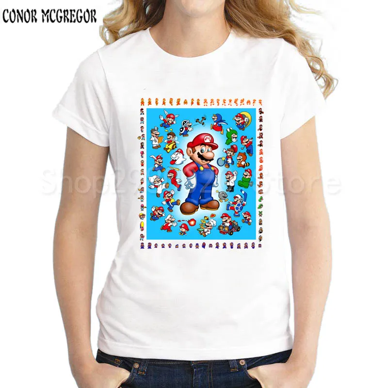Новинка 2018 летняя футболка для женщин с принтом Super Mario SWAG забавная женская одежда