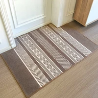 european style striped carpet rectangular doormat blue coffee brown floor mat