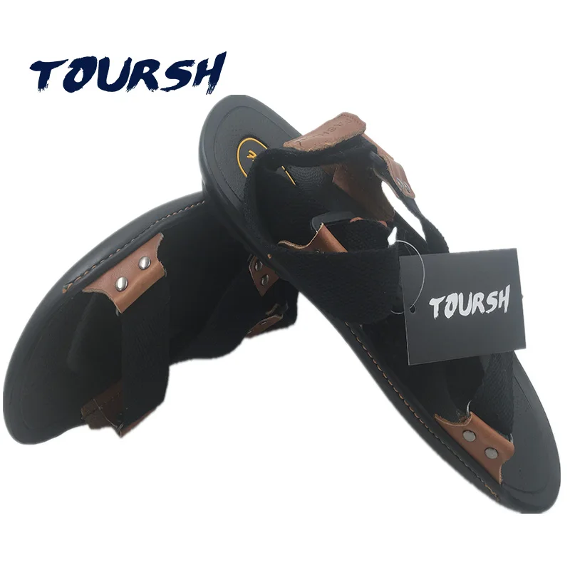 Toursh босоножки из натуральной кожи Для мужчин Пляжная Летняя обувь Сандалии для
