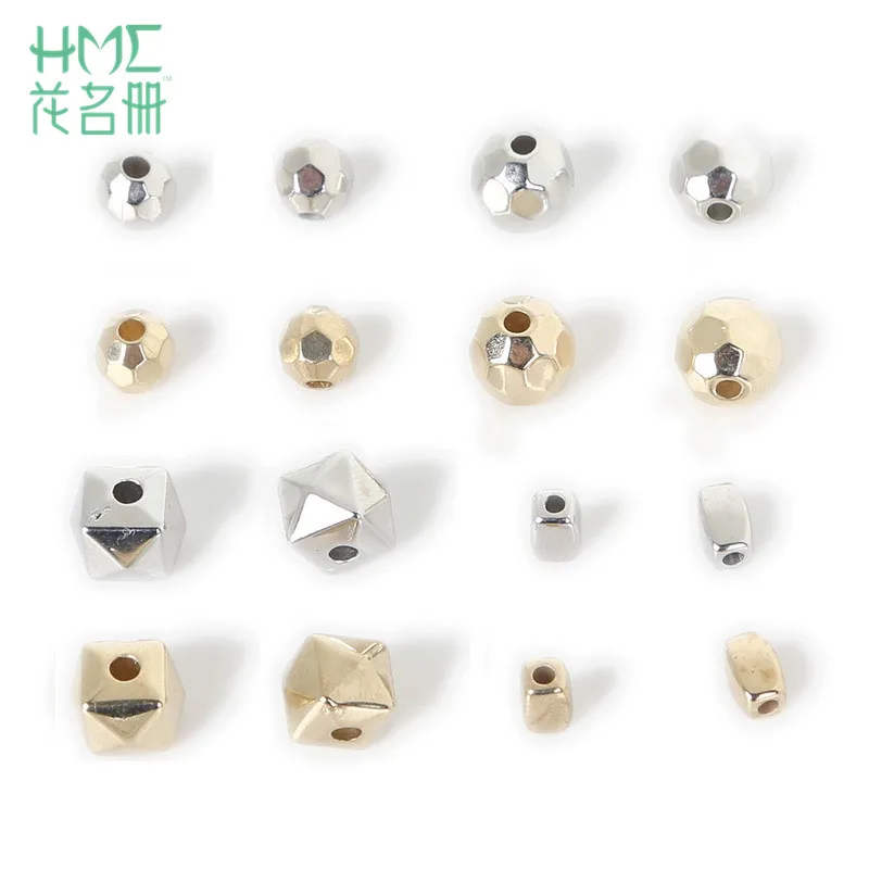 Новое поступление 100 500 шт. пластиковые Квадратные бусины из родия золота CCB