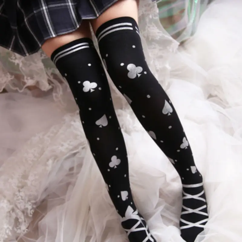 Весенние японские высокие чулки Lolis женские носки с принтом Джокера аниме милые