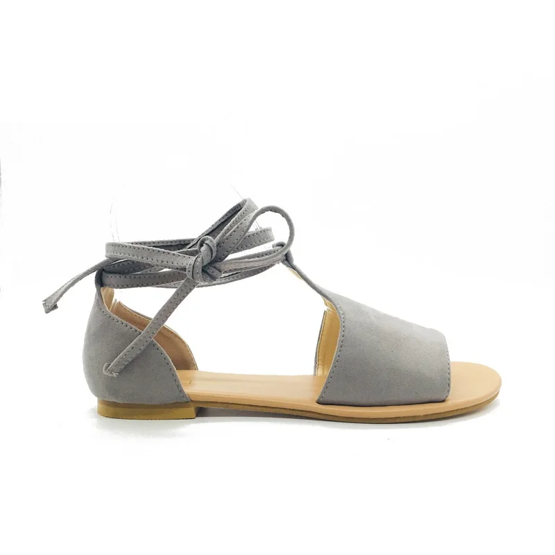 

2019 latest fashion large size Roman sandals flat with straps women's casual sandals shoes woman sandals